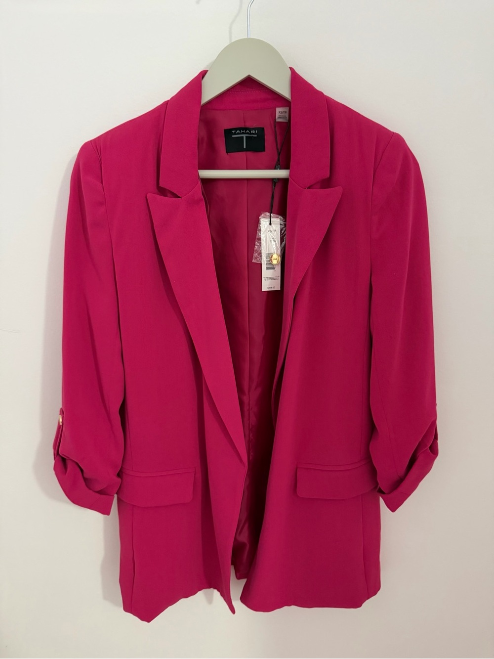 Tahari Bright Fuchsia Open-Front Blazer